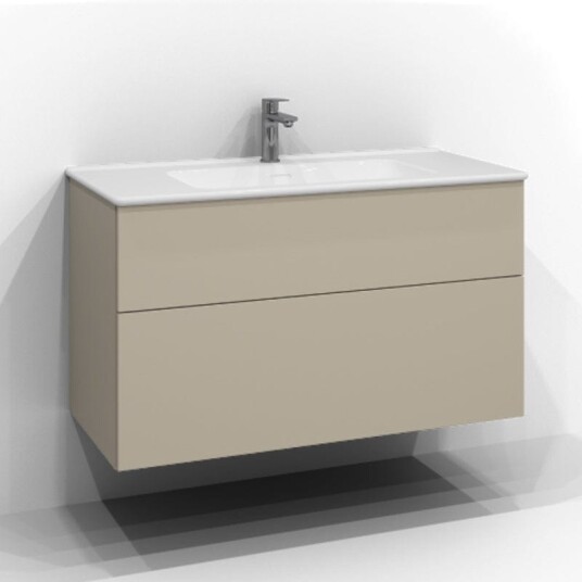 Svedbergs Poem Plan Servantskap D45 med 2 Skuffer Sand / 100cm Push Open