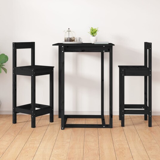 vidaXL Barstoler 2 stk svart 40x41,5x112 cm heltre furu vidaXL Barstoler 2 stk svart 40x41,5x112 cm heltre furu