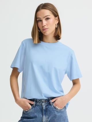 Ichi Palmer Loose Short Sleeve Blå S