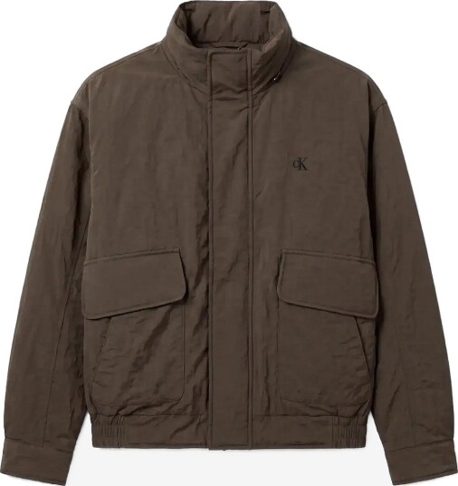 Calvin Klein Jeans Ls Crinkle Nylon Blouson Jacket   BELUGA   XL