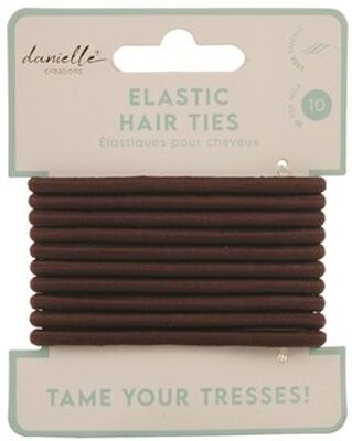 Danielle Creations Elastiske Hårstrikker Fra ,10 Pk. Brun