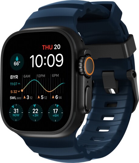 Nomad Rocky Point Silikonerem til Apple Watch 49/45/44/42mm   Black Atlantic