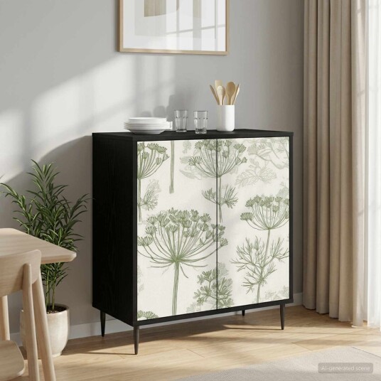 vidaXL Serviesskap GOTHA Svart eik 69 x 33 x 76 cm Konstruert tre