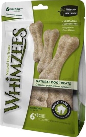 Whimzees Ricebone L Glutenfrie Tyggebein for Hund 9 stk 540 g Whimzees Ricebone L Glutenfrie Tyggebein for Hund 9 stk 540 g