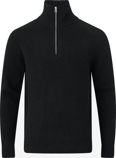 Resteröds Genser Liam Knit Zipper Pullover Svart