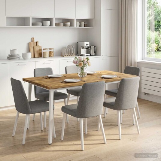 vidaXL Firkantet spisebord 160 x 80 x 75 cm Solid akasietre Hvit