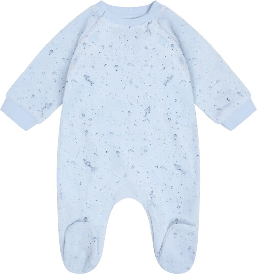 Blå Romper Ls Velour Blue 74