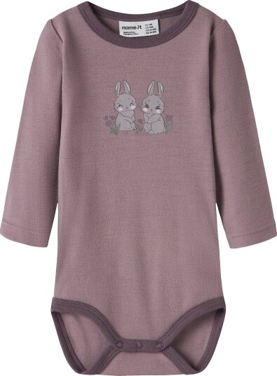 Name It Body I/e - Ull - NbfWillow - Paddesopp/Kaniner - Name It - 50 - Langermet Body - Lilla