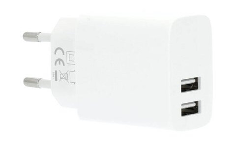 Gear Vegglader 2xUSB-A 3,4A Hvit for Mobillading