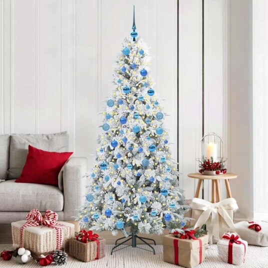  Kunstig sammensatt juletre med 300 LED grønn 180 cm PE og PVC