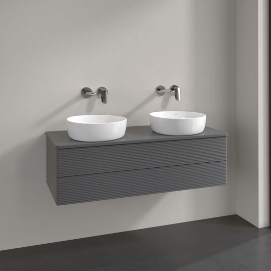 Villeroy & Boch Antao Servantskap med 2 skuffer 120x50x36 cm u/lys Antrasitt Matt Villeroy & Boch Antao Servantskap med 2 skuffer 120x50x36 cm u/lys Antrasitt Matt