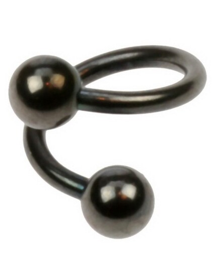 Utgått Curved Øyenbrynspiercing i Svart Strl 1.6 x 10 mm med 5 mm kule