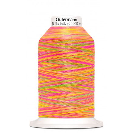 Gütermann Bulky Lock 80 Multi Oransje/Rosa/Grønn Sytråd Polyester 9878 1000m