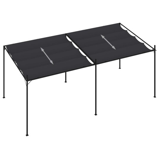  Paviljong med uttrekkbart tak 600x300x233 cm antrasitt