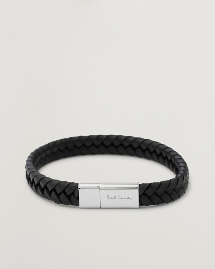 Paul Smith Two Tone Leather Bracelet Black Paul Smith Two Tone Leather Bracelet Black
