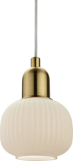 Aneta Lighting Elin vinduspendel 4 meter ledning m/stikkontakt - Hvit/Matt messing 1630687-02-168 1639055-01-0