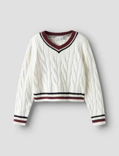 name it Nkfteppie Ls Short Knit - Cream - 122-128 name it Nkfteppie Ls Short Knit - Cream - 122-128