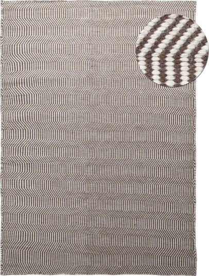 Ullteppe Larkana brun/hvit Størrelse: 140 x 200 cm