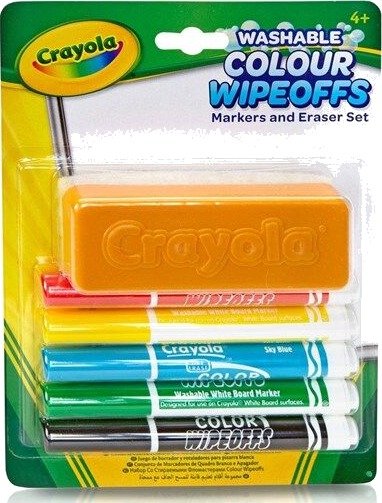 Crayola Dry Wipeoffs Markers with Eraser 5 pcs Crayola Dry Wipeoffs Markers with Eraser 5 pcs
