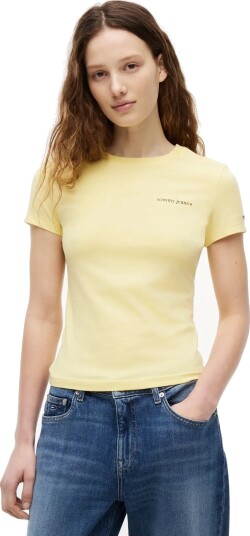 Tommy Jeans Tjw Slim Ess Logo 1 Ss Tee Ext Yellow M