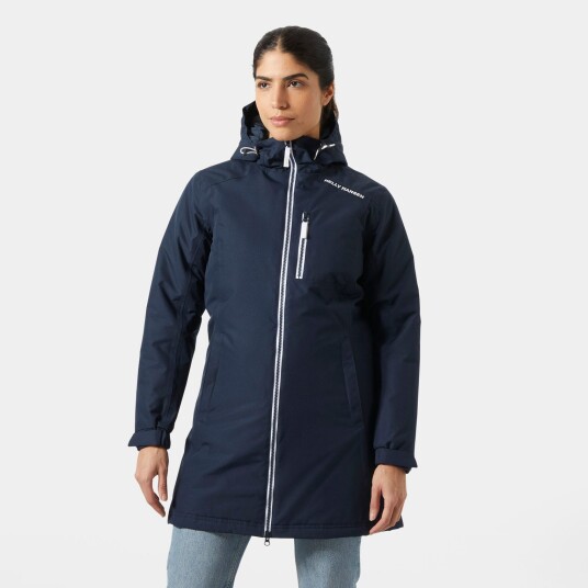 Helly Hansen Dame Lang Belfast Isolert Vinterjakke Marineblå XL