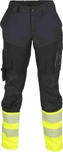 BS Gjøvik Arbeidsbukse, HiVis kl.1 Dame, Str. C42, Sort/Gul