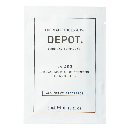 Depot No. 403 Pre-Shave & Softening Beard Oil - Vareprøve Depot No. 403 Pre-Shave & Softening Beard Oil - Vareprøve