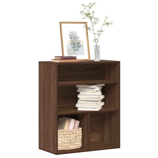 Bokhylle brun eik 60x30x71,5 cm konstruert tre