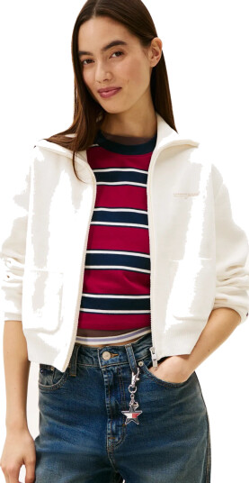 Tommy Jeans Tjw Cozy Script Cardigan   White   S