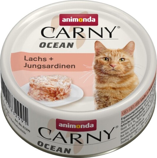 Animonda Carny Våtfôr Ocean Laks + Ungsardiner 12 X 80 G