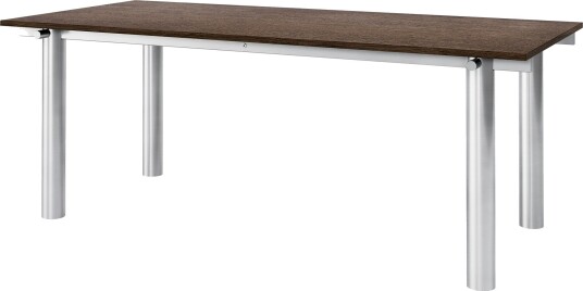 Atura Spisebord 200x90 cm, Rustfritt Stål / Dark Stained