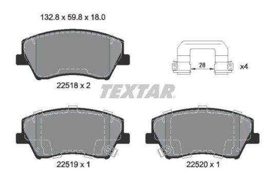 Bremseklosser TEXTAR 2251801 Bremseklosser TEXTAR 2251801