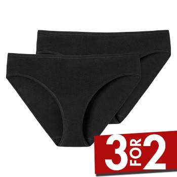 Schiesser Truser 2P 95-5 Organic Tai Svart bomull 40 Dame