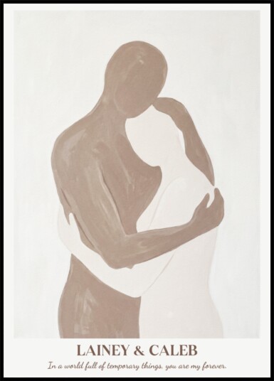 minimalist abstract silhouette of a couple Plakat / 40x50