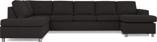 Crazy 5 seters Venstrevendt U formet X Large Sofa med Divan og Sjeselong i Stoff   Antrasitt
