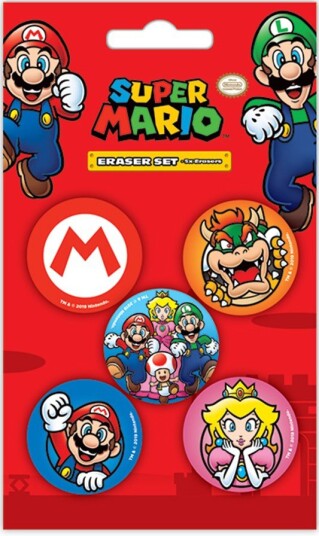 Viskelær Super Mario 5-pakning