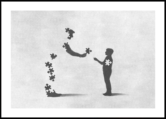 True Sacrifice Puzzle Piece Silhouette Plakat Plakat / 100x150cm