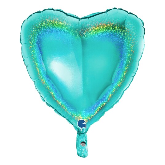 Ballongkungen AB Folieballong Hjerte Glitter Turkis - 91 cm