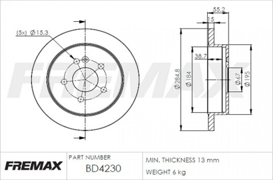 Bremseskive FREMAX BD-4230