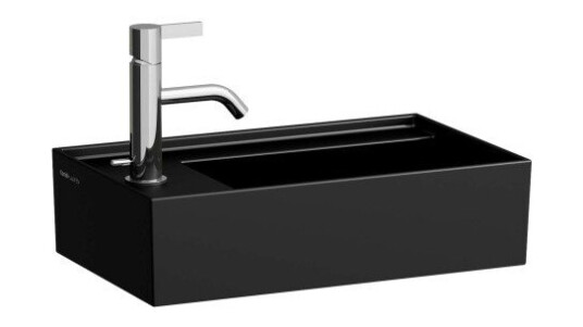 Kartell Laufen servant, 46x28 cm, venstre, matt sort Kartell Laufen servant, 46x28 cm, venstre, matt sort