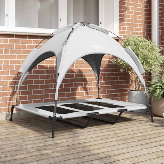 Vidaxl Hundeseng Sølvgrå 122 X 93 X 106.5 cm Stål