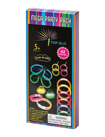 Joker Glow Sticks Mega Party Pack Display Multi/patterned NO LENGTH Joker Glow Sticks Mega Party Pack Display Multi/patterned NO LENGTH