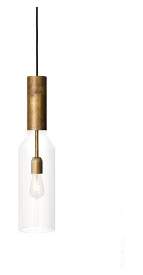 Konsthantverk Fenomen Smal Taklampe - Klart Glass & Messing