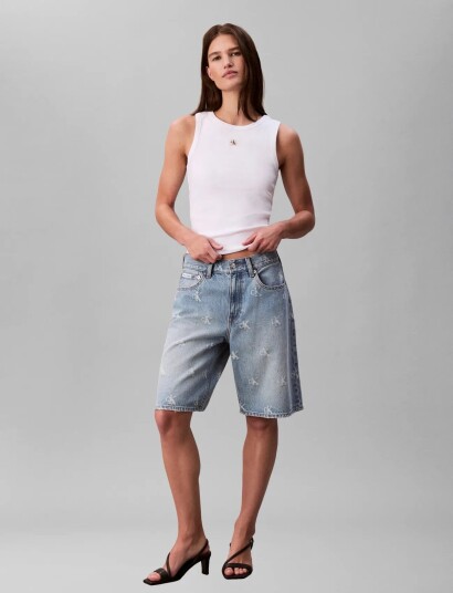 Calvin Klein Jeans Woven Label 2X2 Baby Rib Tank White XL Calvin Klein Jeans Woven Label 2X2 Baby Rib Tank White XL