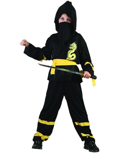 Joker Den Gule Drage Ninja Barnekostyme 9 11 År Joker Den Gule Drage Ninja Barnekostyme 9 11 År