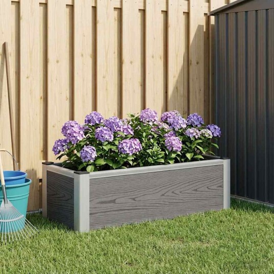 vidaXL Høybed Grå 75 x 30 x 22 cm WPC og Aluminium