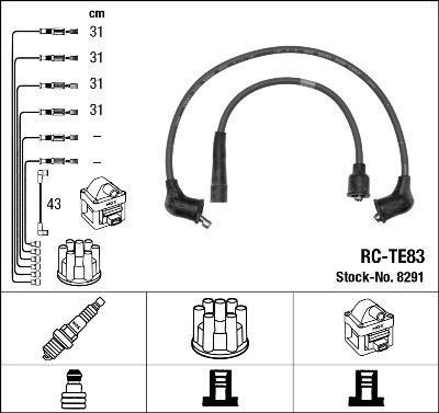 Tennplugg kabelsett NGK 8291 Tennplugg kabelsett NGK 8291