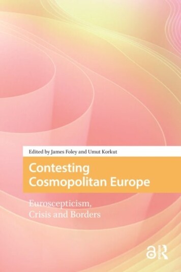 Contesting Cosmopolitan Europe Contesting Cosmopolitan Europe