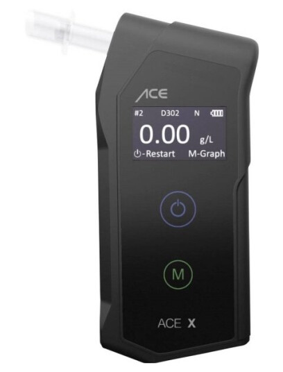 Ace X Alkoholtester Sort 0.0 Til 5 ‰ Inkl. Display