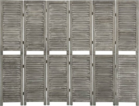 vidaXL Romdeler 5 paneler grå 214x166 cm heltre